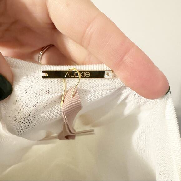 Alexis Kacen Sheer Knit White Midi Dress NWT Small - Picture 7 of 11